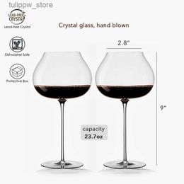 Wine Glasses Ultra thin handmade blown red wine glass long handled lead-free crystal unique gifts for weddings anniversaries and Christmas celebrations L240323