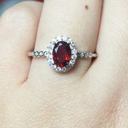 Cluster Rings 1ring 925 Sterling Silver Natural Red Garnet Adjustable Ring For Women Gift Stone Size Approx5 7mm