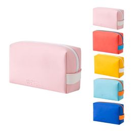 hot pu cute casual storage bag female waterproof zipper makeup bag fashion solid high quality cosmetic bag