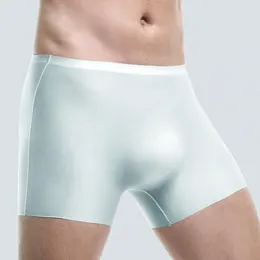 Underpants Plus Size Men Underwear Men's Seamless Ice Silk Long Shorts Slim Sport Panties High Elasticity