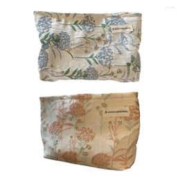 Storage Bags A9LB Beautiful Pattern Makeup Bag Waterproof Canvas With Flower Print Convenient Cosmetic