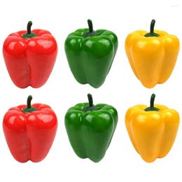 Decorative Flowers 6 Pcs Simulation Bell Pepper Model Prop Home Decor Props Po Lifelike Poly Dragon Rustic Kitchen