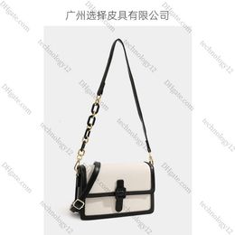 Crowd Design Trendy Casual Versatile Womens Bag 2024 Summer New Small Square Bag with Contrasting Colour Chain Single Shoulder Crossbody Bag