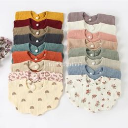 Muslin Baby Bibs Drool Teething Bibs Lap Shoulder Drool Cloths Floral Shape Burp Cloths 4 Layer Organic Cotton Gauze for Girls Infant Multi Use Scarf 18 designs