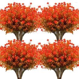 Decorative Flowers 36cm Artificial Autumn Simulate Fall Eucalyptus Leaves Plants Home Garden Table Wedding Party Decoration Orange Wreath