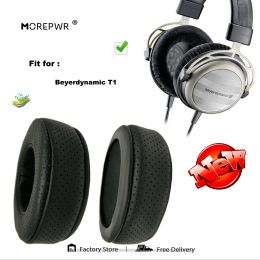 Accessories Morepwr New Upgrade Replacement Ear Pads for Beyerdynamic T1 Headset Parts Leather Cushion Velvet Earmuff