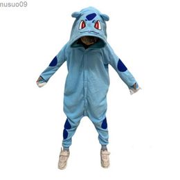 home clothing Poddemiel Bulbasaur Onesie Childrens Role Playing Costume Halloween Kigurumi Childrens Christmas Gift Anime A PajamaL2403