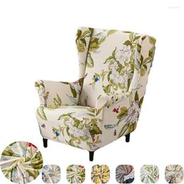 Chair Covers Floral Printed Kids Wing Cover Stretch Size Spandex Armchair Elastic Removable Child Single Sofa Slipcover Home