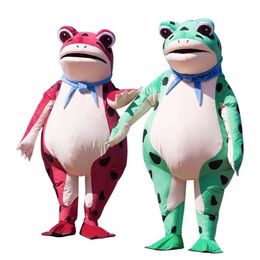 Mascot Costumes Adult Frog Iatable Suit Fancy Walking Mascot Costume Blow Up Outfit for Entertainment Carnival Party Dress