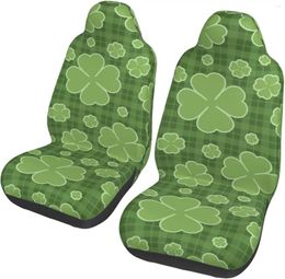 Car Seat Covers St. Patrick's Clover Universal Fit Auto Front 2 PCS Set Durable Non-Slip Breathable Protector