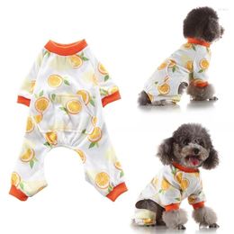 Dog Apparel Promotion! Orange Print Pajamas Soft Cotton Nightclothes Cozy Shirt Pet Clothes Jumpsuit Pjs Sleepwear For Dogs Puppy