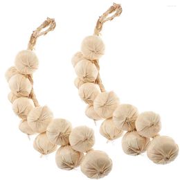 Decorative Flowers 2 Pcs Simulated Garlic Hanging Skewers Vegetables Farm Decorations Ornament Simulation Pendants Foam Window