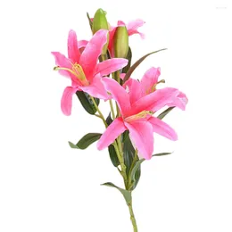 Decorative Flowers Imitation Lilies Fake Silk Cloth For Home Wedding Anniversary Party Decor