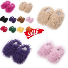 NEW Imitation beach sheep hair slippers warm women home daily casual cotton slippers light GAI Size EUR 36-49