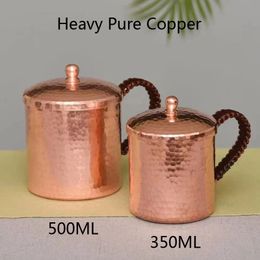 Premium Quality Moscow Mule Mug Hammered Cups Heavy Pure Copper Rose Gold 100% Handcrafted Pure Solid Copper Mugs 240312