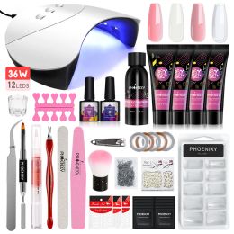 Kits Manicure Set Poly Nail Gel Extension Kit with 36W Nail Drying Lamp Gel For Extension Semi Permanent Varnish Nail Tools Kit Nails