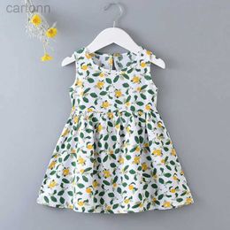 Girl's Dresses Leisure womens tank top cotton baby dress sleeveless A-Line pleated childrens clothing mini princess dress 240323