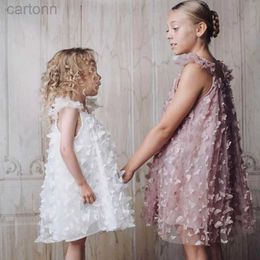 Girl's Dresses Summer 3D Butterfly Princess Tulle Dress Baby Girl Clothing Mesh Tutu Dress Childrens Party Clothing Childrens Clothing 24323