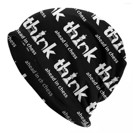 Berets Think Ahead In Chess Skullies Beanies Caps Hip Hop Winter Warm Men Women Knit Hat Unisex Adult Funny Bonnet Hats