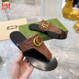 Designer Luxury Sandals Thongs Flat Sandals leather Flip flop Slide Sandal Slipper With Box