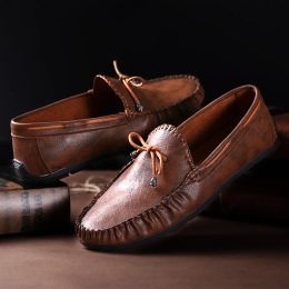 Shoes Hot Sale Brown Leather Loafers Men Moccasins Comfortable Male Driving Shoes Breathable Casual Mens Flats Shoes zapatos hombre