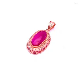 Chains 585 Purple Gold Plated 14K Rose Necklace Fashion Ruby Oval Delicate Luxury Pendant Classic Glamour Wedding Ladies Jewelry