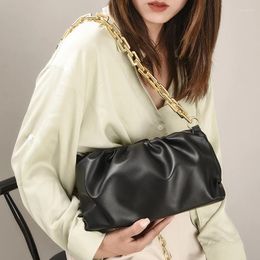 Bag Chains Women Messenger Bags Clutch Female Soft Leather Handbags High Quality Black White Crossbody Brand