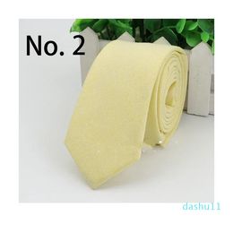 Solid Colour 6cm Width Tie Cotton Pure Colourful Slim Neckties For Wedding Ties Skinny Groom Necktie