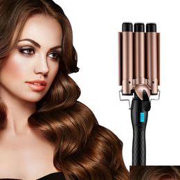 Hair Salon Irons Professional Tools Curling Iron Ceramic Triple Barrel Styler Waver Styling Curlers Electric Drop Delivery Products Ca Ot4Ma