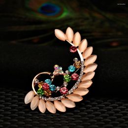 Brooches 2024 Fashion Jewelry Multi-Color Crystal Rhinestone Opal Peacock Brooch Charm Scarf Collar Accessories Gifts For Women