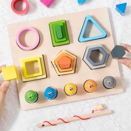 Sorting Nesting Stacking toys Wooden matching geometric color sorting stacking Montessori wooden 24323