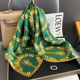 Scarves 2024 Spring Summer Square Silk Scarf Women 70 70cm Outdoor Hair Decorate Small Headscarf Soft Luxuy Silky Lady Hijab