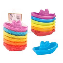 Sorting Nesting Stacking toys Baby shower Colourful stacked cups early education Montessori childrens boat shaped folding towers toy gifts 24323