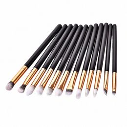 brand 12pcs Beauty Wood Profial Makeup Brushes Set Eyeshadow Eyeliner Blend Make up Tools Eyeshader Crease Definer Buffer t4Jx#