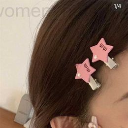 Hair Clips & Barrettes designer Letter MU Star Simple Pentagram Metal Clip Designer With Drill Ins Cool Alloy Haipin Girl Heart Small Duckbill Clamp 8GT9