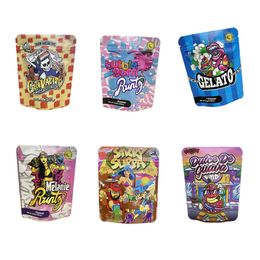 dulce mylar packing bags 3.5g cherry flower dry package storage gelato packet stand up zipper lock packaging bag