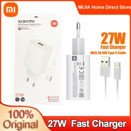 Control Original Xiaomi MIJIA 27W Fast Mobile Charger QC4.0 EU Travel Wall Charging Adapter Type C Cable Mi8 9 A2 Mix Redmi Note 7 8 K20