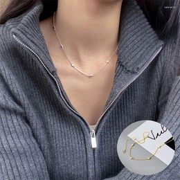 Chains 925 Sterling Silver Love Heart Necklace For Women Girl Romantic Smooth Fine Chain Design Jewelry Party Gift Drop