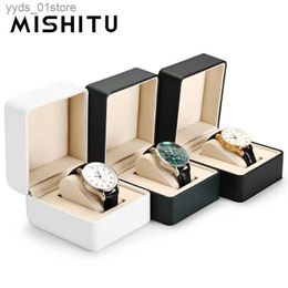 Jewellery Boxes MISHITU Premium Jewellery Box Leather Wrist Case Holder Organiser Storage Box for Quartz es Jewellery Display Gift L240323