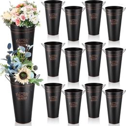 Vases 12 Pcs Flower Bucket Bulk Home Decorations 15 Inch Galvanized Large Metal Vase Freight Free Room Decor Garden