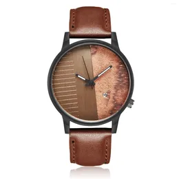 Wristwatches Relogio Masculino Watch Man Wood Quartz Analog Bamboo Wooden Causal Unisex Clock Unique Gift For Him