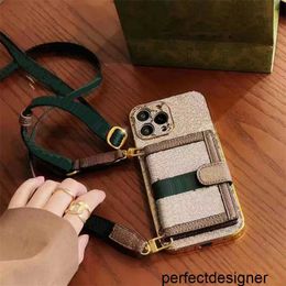 Designer Designer Card Holder Phone Cases For IPhone 11 12 13 14 Pro Max Electroplated Handbag Case Phonecase Purse Wallet Cross Body G239042C5EQ28