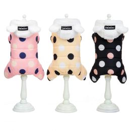 Jackets Winter Pet Hoodies Sweatshirt Cotton Clothes Dot Coat Super Warm Jumpsuit for Puppy Small Dogs Chihuahua Doggie Jacket Jumpsuit