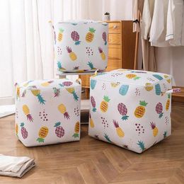 Storage Bags Cute Fruit Printed Wardrobe Bag Quilt Blanket Sweater Clothes Container Clothing Pouch Foldable Closet Organizer Package