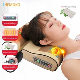 Massaging Neck Pillowws Neck Massage Pillow Electrical Cervical Traction Massager Wormwood Hot Compress Relief Back Shoulder Pain Body Health massager 240323