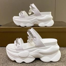 Sandals New Chunky Platform Sandals Women High Heels Sexy Opentoed Sandals Wedges Chain Sneakers 9CM Ladies Beach Summer Sandalias Hot