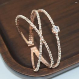 Bangle Cuff Charm Bridal Personality Delicate Chic Ethnic Simple Romantic Open Rhinestone Bracelet Party