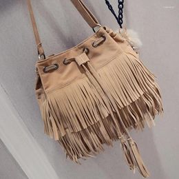 Shoulder Bags Retro Faux Fringe Women Messenger Tote Ladies Hand Tassel Handbags Crossbody Bag Bolsa Feminina