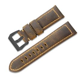 shiping Genuine Calf Leather Watch Strap Bracelet Watch Bands Brown Watchband for Pan 22mm 24mm 26mm erai290j