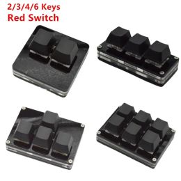 Keyboards 2/3/4/6 Keys Black Mini Keypad Red Switch OSU Programmable Gaming Mechanical Keyboard USB Custom Keyboard For PC Laptop